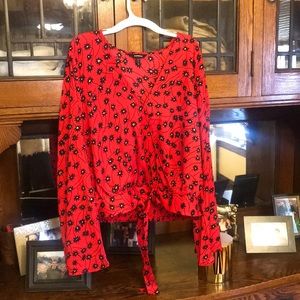 Express floral wrap shirt